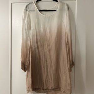 Silk shift dress in ombré color